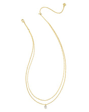 Load image into Gallery viewer, Kendra Scott Cailin Gold Multi Strand Necklace in White Crystal