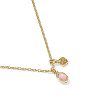 Load image into Gallery viewer, Kendra Scott Mini Elisa and Dira Gold Necklace in Light Pink Lab Grown Opal
