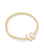 Kendra Scott Haley Gold Bow Stretch Bracelet in Ivory Mother of Pearl