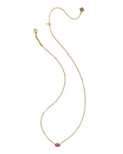 Load image into Gallery viewer, Kendra Scott Mini Elisa Gold Satellite Short Pendant Necklace in Dark Fuchsia Variegated Magnesite