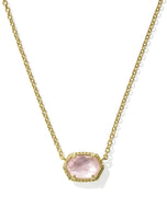 Kendra Scott Daphne Gold Frame Short Pendant Necklace in Light Pink Mother of Pearl