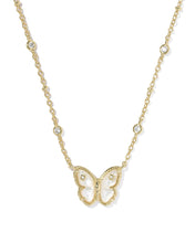 Load image into Gallery viewer, Kendra Scott Cailey Butterfly Gold Short Pendant Necklace in Ivory Mother of Pearl
