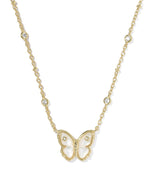 Kendra Scott Cailey Butterfly Gold Short Pendant Necklace in Ivory Mother of Pearl