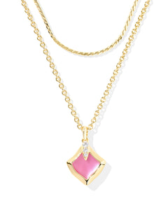 Kendra Scott Joelle Gold Multi Strand Necklace in Azalea Illusion