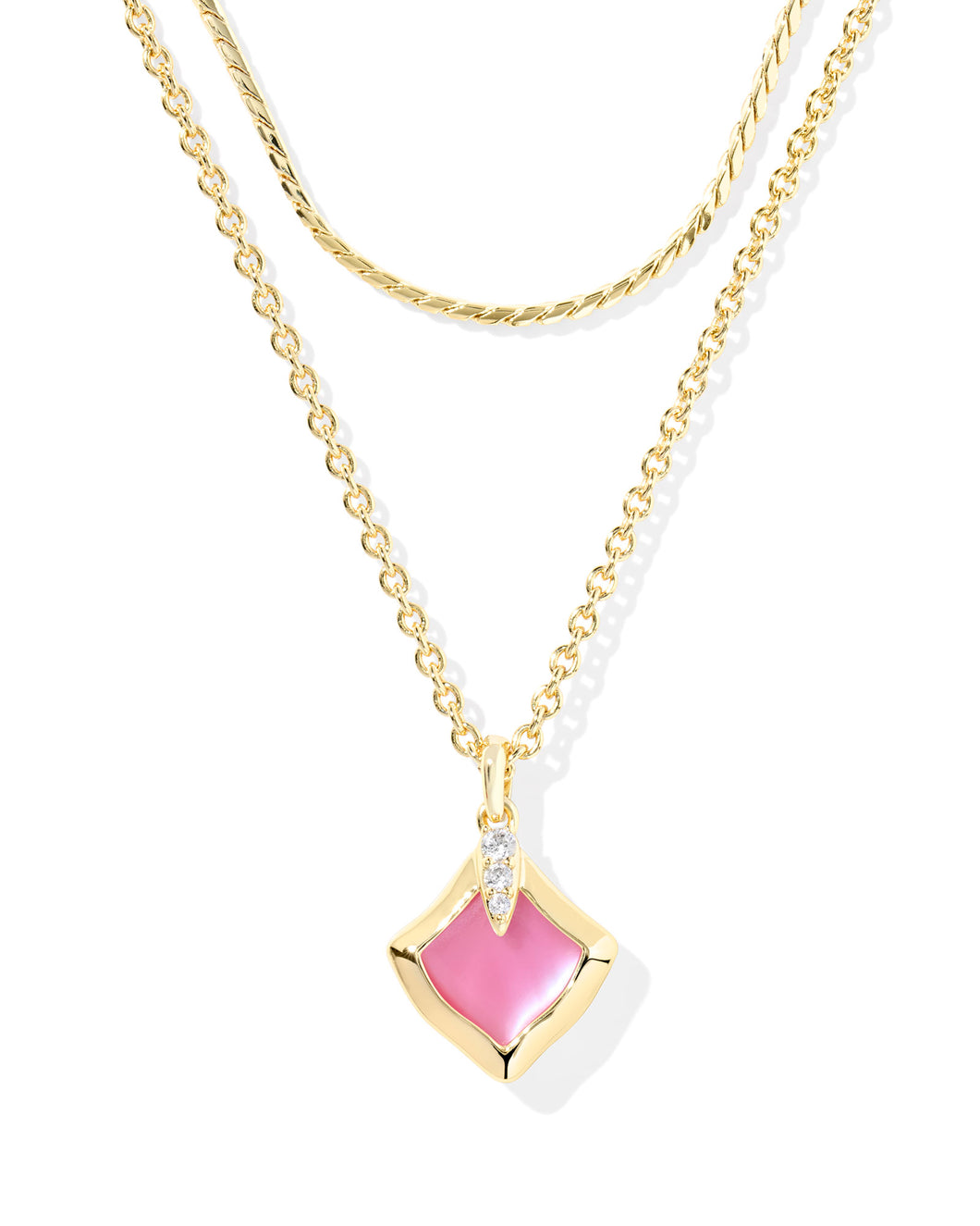 Kendra Scott Joelle Gold Multi Strand Necklace in Azalea Illusion