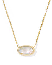 Load image into Gallery viewer, Kendra Scott Elisa Bow Gold Short Pendant Necklace in Iridescent Crystal Ivory Illusion