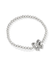 Load image into Gallery viewer, Kendra Scott Haley Silver Bow Stretch Bracelet in Ivory Mother of Pearl