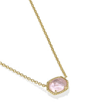 Load image into Gallery viewer, Kendra Scott Daphne Gold Frame Short Pendant Necklace in Light Pink Mother of Pearl