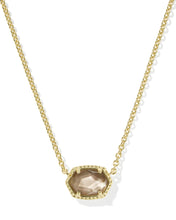 Load image into Gallery viewer, Kendra Scott Daphne Gold Frame Short Pendant Necklace in Taupe Mother of Pearl