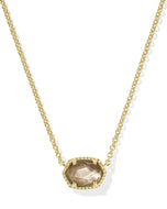 Kendra Scott Daphne Gold Frame Short Pendant Necklace in Taupe Mother of Pearl