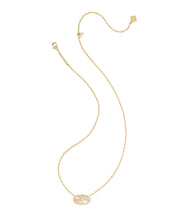 Load image into Gallery viewer, Kendra Scott Elisa Bow Gold Short Pendant Necklace in Iridescent Crystal Ivory Illusion