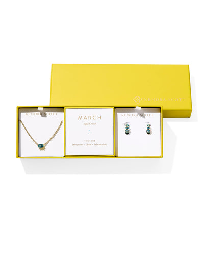 Kendra Scott Cailin Birthstone Gift Set in Aqua Crystal