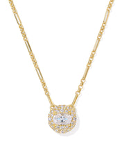 Load image into Gallery viewer, Kendra Scott Bella Gold Short Pendant Necklace in White Crystal