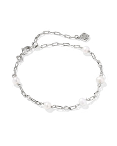 Kendra Scott Ashton Silver Delicate Chain Bracelet in Freshwater Cultured Pearl