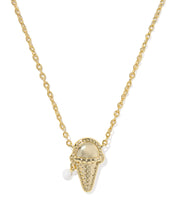 Load image into Gallery viewer, Kendra Scott Ice Cream Gold Short Pendant Necklace in Ivory Mother of Pearl