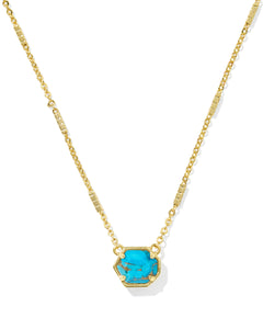 Kendra Scott Mabel Gold Pendant Necklace in Bronze Veined Turquoise