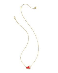 Kendra Scott Cheer Gold Short Pendant Necklace in Red Illusion