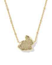 Load image into Gallery viewer, Kendra Scott Bunny Gold Short Pendant Necklace in Blush Pink Dichroic Glass