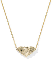 Load image into Gallery viewer, Kendra Scott Bat Gold Short Pendant Necklace in Golden Obsidian