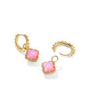Load image into Gallery viewer, Kendra Scott Mallory Rose Gold Huggie Earrings in Blush Ivory Mother of Pearl