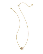 Load image into Gallery viewer, Kendra Scott Daphne Gold Frame Short Pendant Necklace in Taupe Mother of Pearl