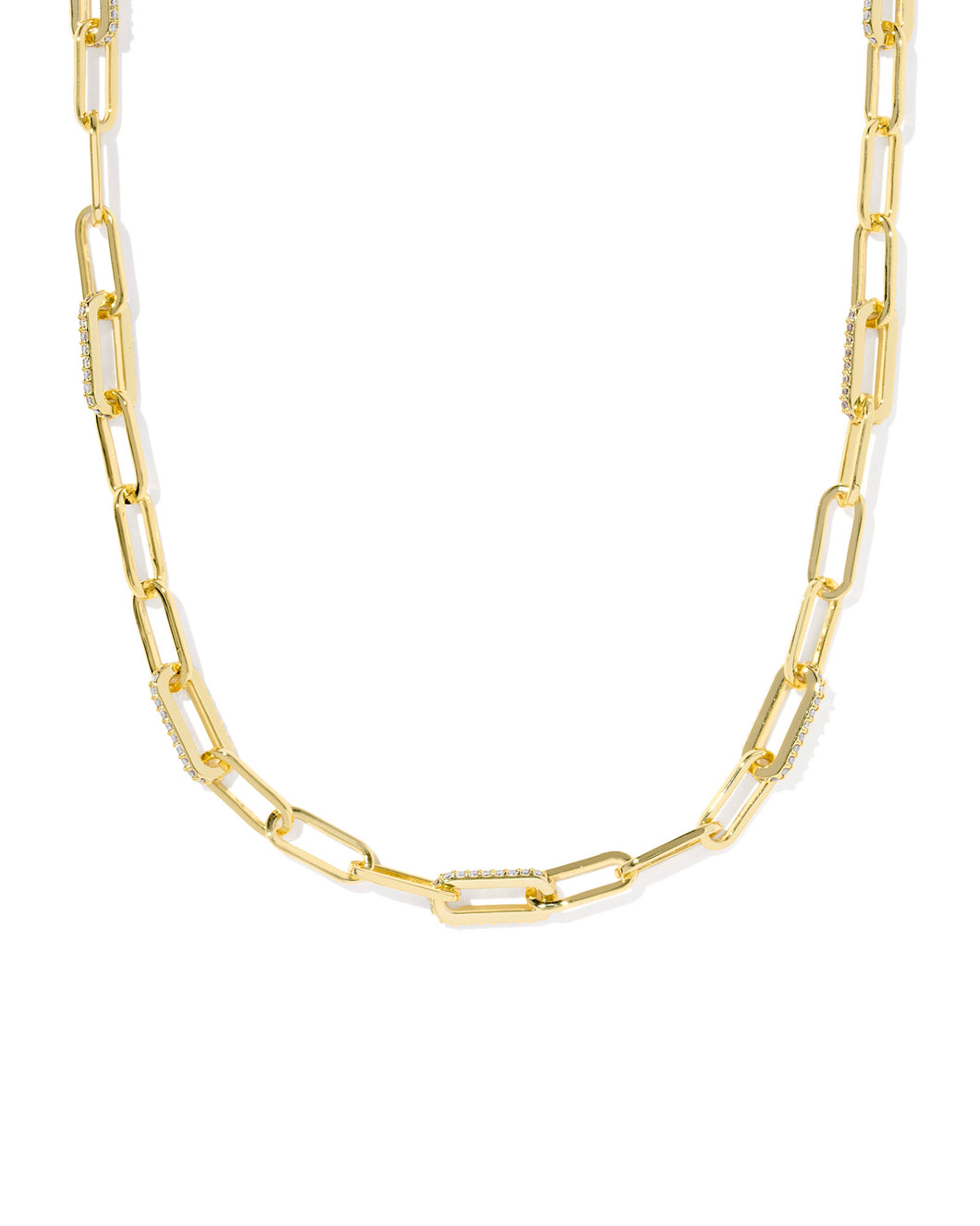 Kendra Scott Bella Gold Chain Necklace in White Crystal