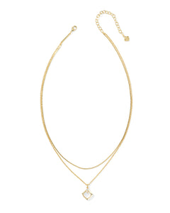 Kendra Scott Joelle Gold Multi Strand Necklace in Ivory Mother of Pearl