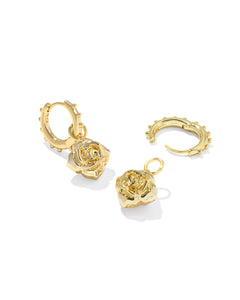 Kendra Scott Mallory Rose Gold Huggie Earrings in Blush Ivory Mother of Pearl