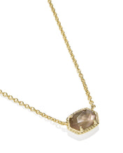 Load image into Gallery viewer, Kendra Scott Daphne Gold Frame Short Pendant Necklace in Taupe Mother of Pearl