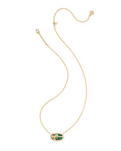 Load image into Gallery viewer, Kendra Scott Elisa Bow Gold Short Pendant Necklace in Pine Illusion