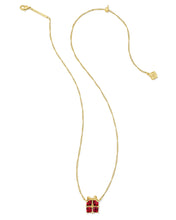 Load image into Gallery viewer, Kendra Scott Present Gold Short Pendant Necklace in Red Crystal
