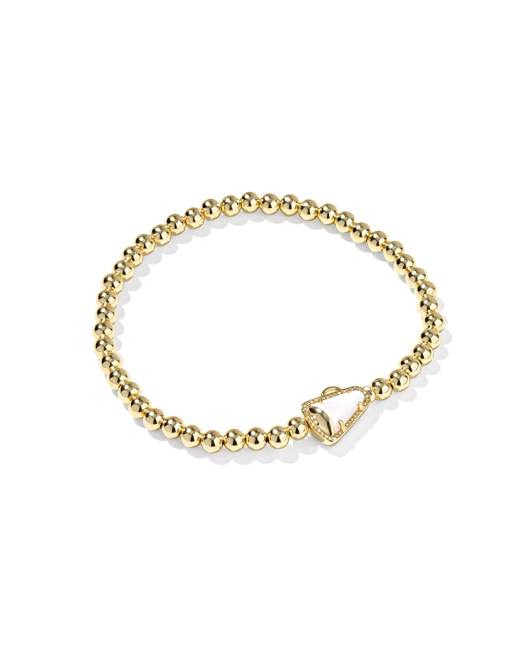 Kendra Scott Cheer Gold Stretch Bracelet in White Mother of Pearl
