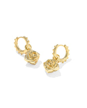 Load image into Gallery viewer, Kendra Scott Mallory Rose Gold Huggie Earrings in Blush Ivory Mother of Pearl