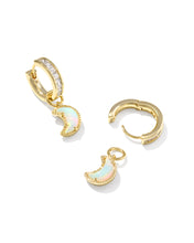 Load image into Gallery viewer, Kendra Scott Moon Gold Huggie Earrings in White Mix
