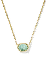 Load image into Gallery viewer, Kendra Scott Daphne Gold Frame Short Pendant Necklace in Teal Amazonite