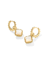Load image into Gallery viewer, Kendra Scott Mallory Rose Gold Huggie Earrings in Ivory Mother of Pearl