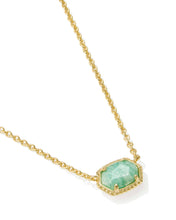 Load image into Gallery viewer, Kendra Scott Daphne Gold Frame Short Pendant Necklace in Teal Amazonite