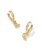 Load image into Gallery viewer, Kendra Scott Moon Gold Huggie Earrings in White Mix