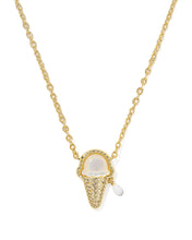 Load image into Gallery viewer, Kendra Scott Ice Cream Gold Short Pendant Necklace in Ivory Mother of Pearl