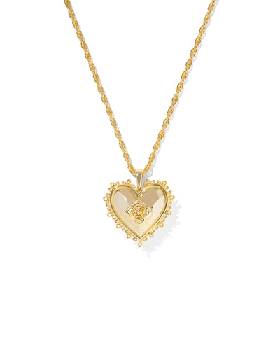 Kendra Scott Mallory Rose Locket Short Pendant Necklace in Gold
