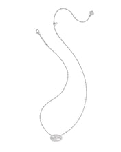 Load image into Gallery viewer, Kendra Scott Elisa Bow Silver Short Pendant Necklace in Iridescent Crystal Ivory Illusion