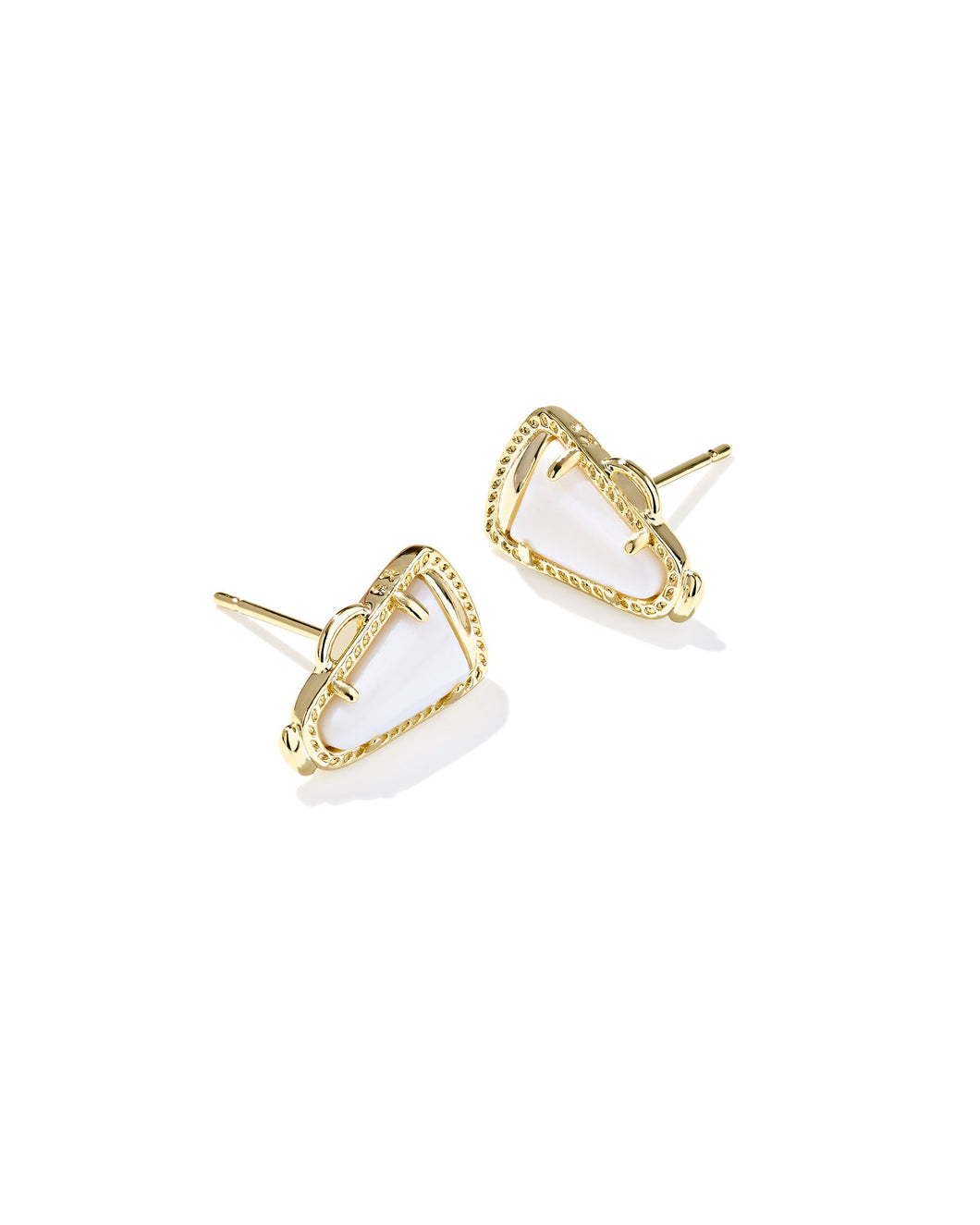 Kendra Scott Cheer Gold Stud Earrings in White Mother of Pearl
