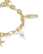 Load image into Gallery viewer, Kendra Scott Parker Gold Charm Bracelet in Freshwater Cultured Pearl