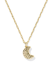Load image into Gallery viewer, Kendra Scott Moon Gold Short Pendant Necklace in White Opalescent Resin