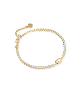 Kendra Scott Emilie Gold Tennis Bracelet in Ivory Mother of Pearl