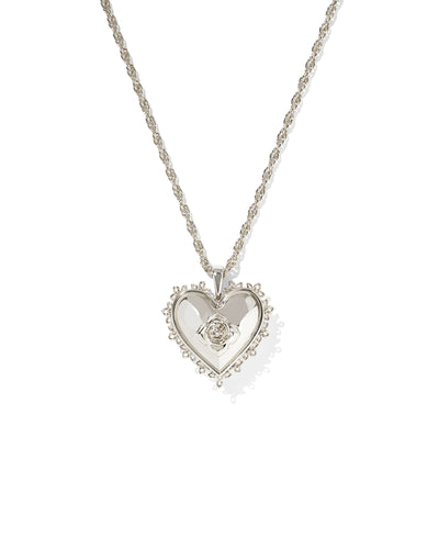 Kendra Scott Mallory Rose Locket Short Pendant Necklace in Silver
