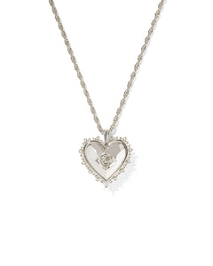Kendra Scott Mallory Rose Locket Short Pendant Necklace in Silver