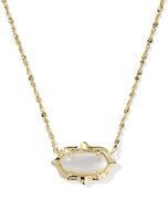 Kendra Scott Elisa Scallop Frame Gold Short Pendant Necklace in Natural Mother of Pearl