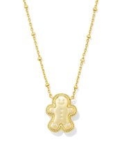 Load image into Gallery viewer, Kendra Scott Gingerbread Gold Short Pendant Necklace in Brown Goldstone