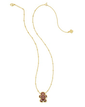 Load image into Gallery viewer, Kendra Scott Gingerbread Gold Short Pendant Necklace in Brown Goldstone